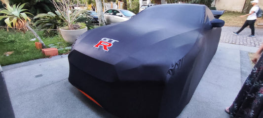 Nissan GTR with custom logo cover