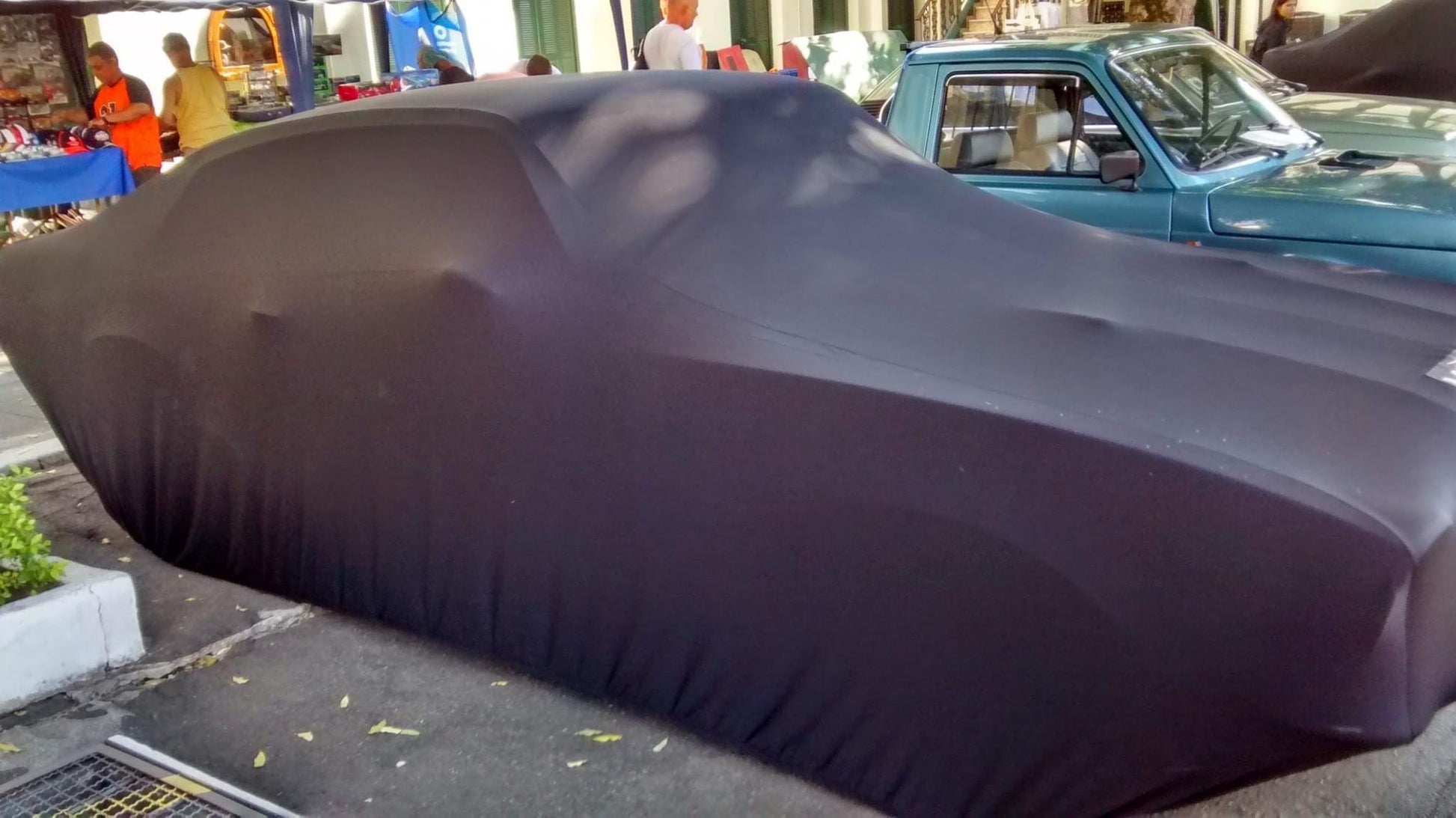 Ford Mustang with a custom cover