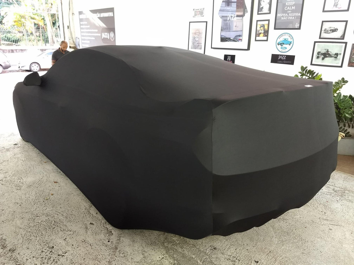 Ford Mustang with a custom cover