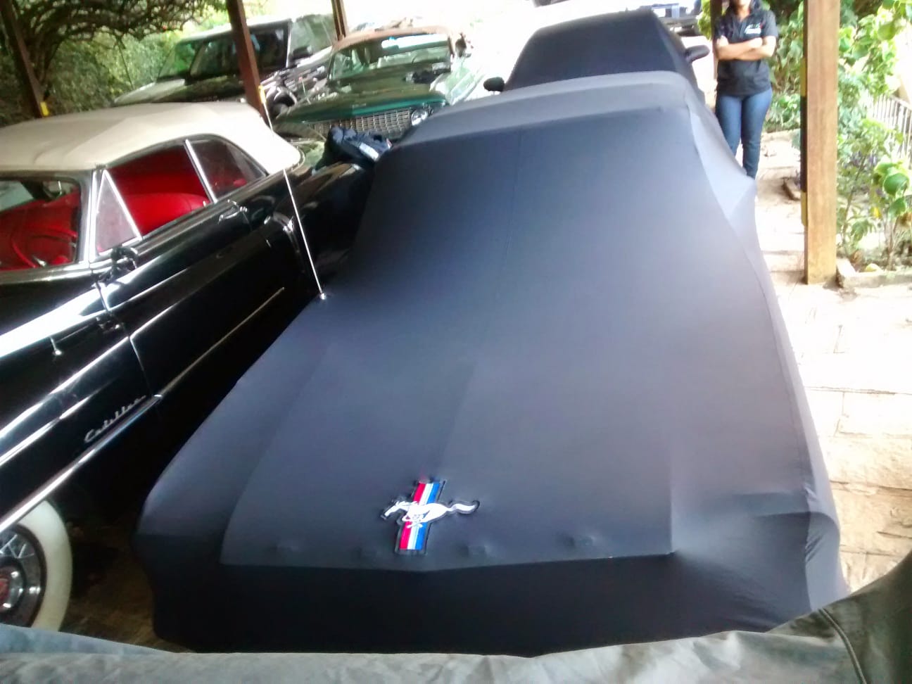 Ford Mustang with a custom cover