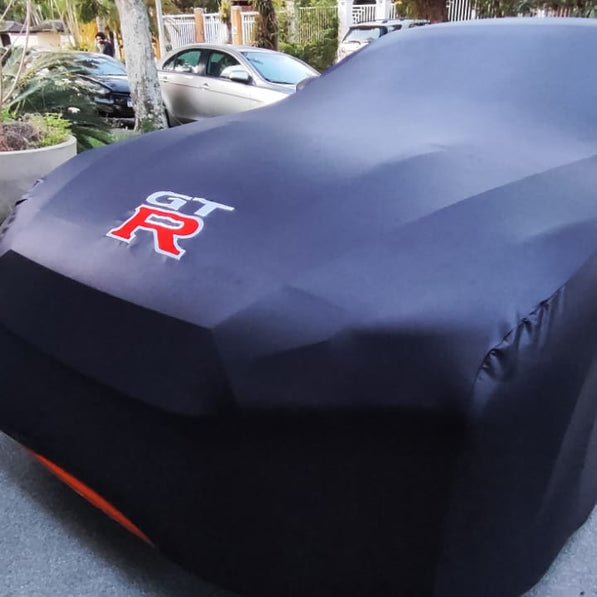 Nissan GTR with custom logo cover