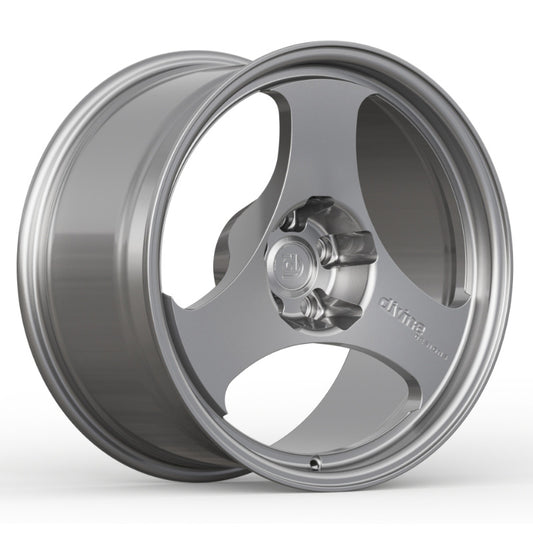 Silver alloy wheel on a white background