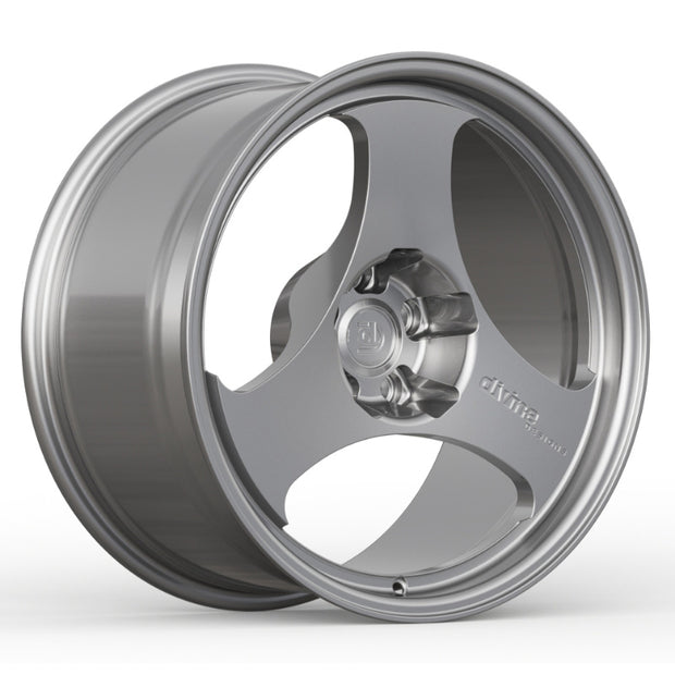 Silver alloy wheel on a white background