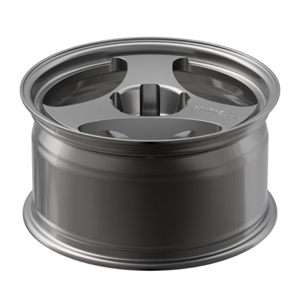 Gray alloy wheel on a white background