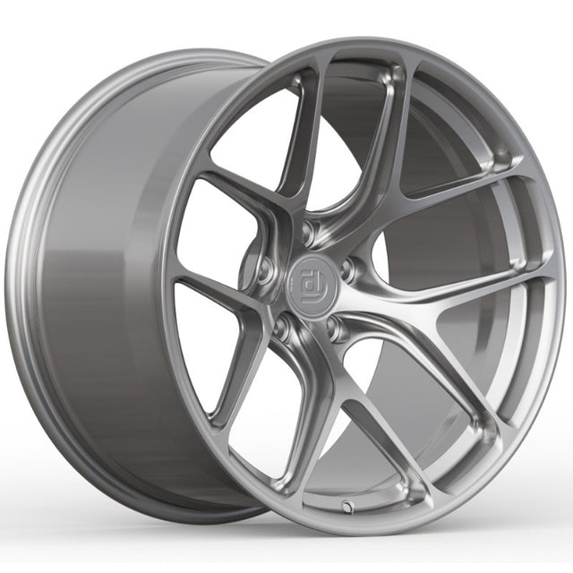 Silver alloy wheel on a white background