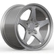 Silver alloy wheel on a white background