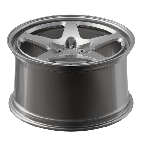 Gray alloy wheel on a white background