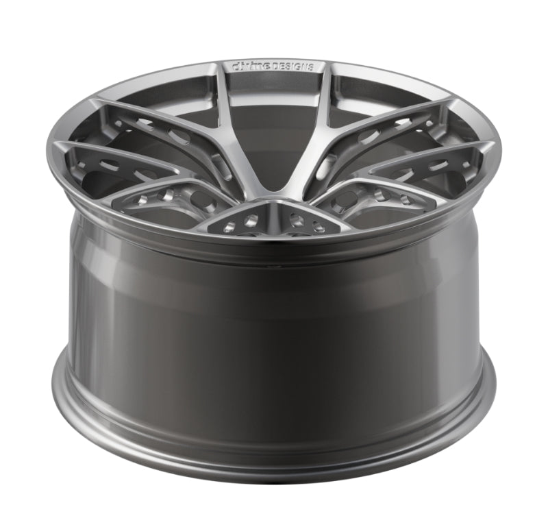 Gray alloy wheel rim on a white background