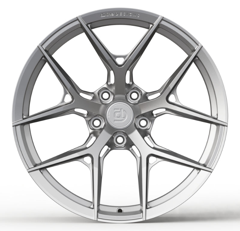 Car wheel with a brand logo on a white background