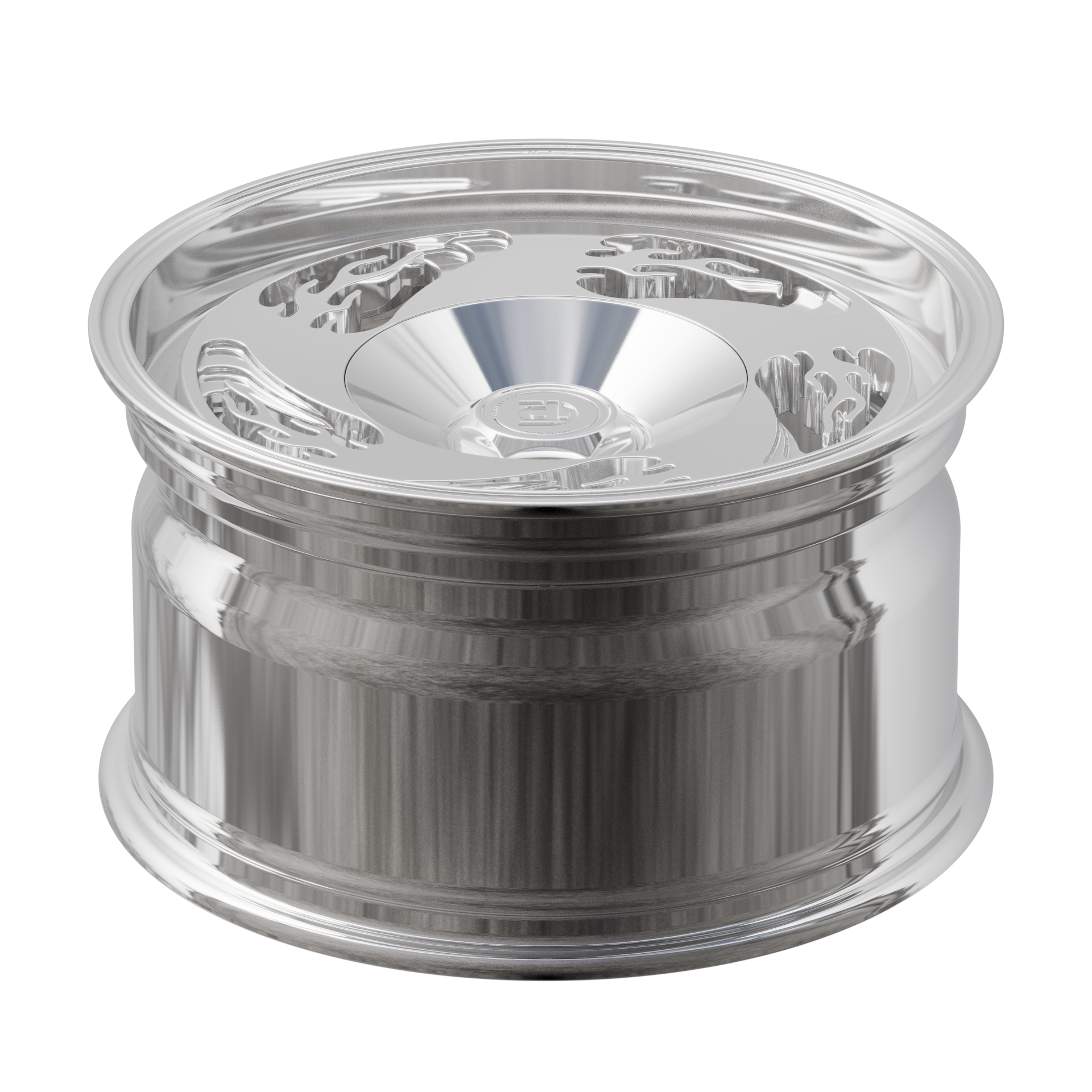 Silver metal wheel rim on a white background
